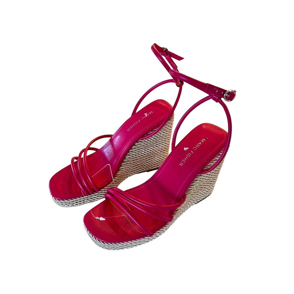 NWT Marc Fischer Shoes Zeki Espadrille Barbie Pink Wedges Heel Sandals Size 7.5